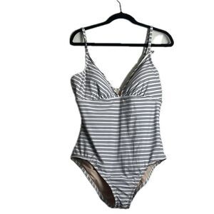 Kona soul women’s size XL, one piece striped bathing suit